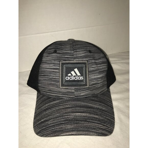 Adidas Black & Gray Flexfit Fitted Breathable Baseball Cap - Picture 1 of 6